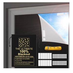 Portable Travel 100% Blackout Shades (118" x 57")